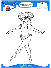 Çocuklar İçin Dansçı Boyama Sayfaları 